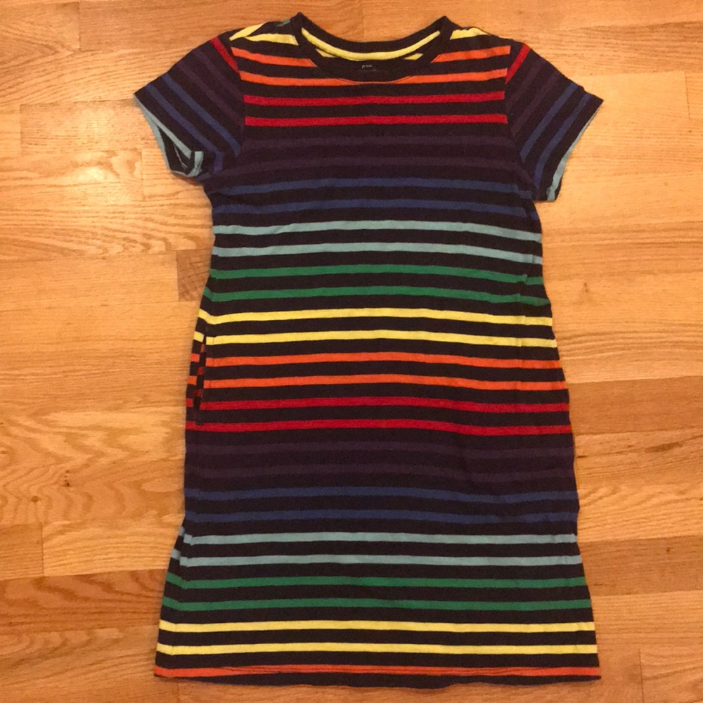 Girls size 10 rainbow stripe dress